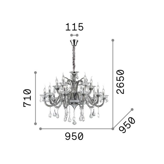 Ideal Lux COLOSSAL Pendelleuchte E14 15-fach ⌀950mm dimmbar Klar 114170