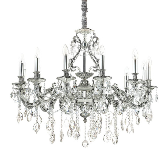 Ideal Lux GIOCONDA Pendelleuchte E14 12-fach ⌀900mm dimmbar Silber 164953