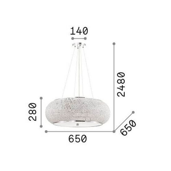 Ideal Lux PASHA Pendelleuchte E14 14-fach ⌀650mm dimmbar Chrom 164977