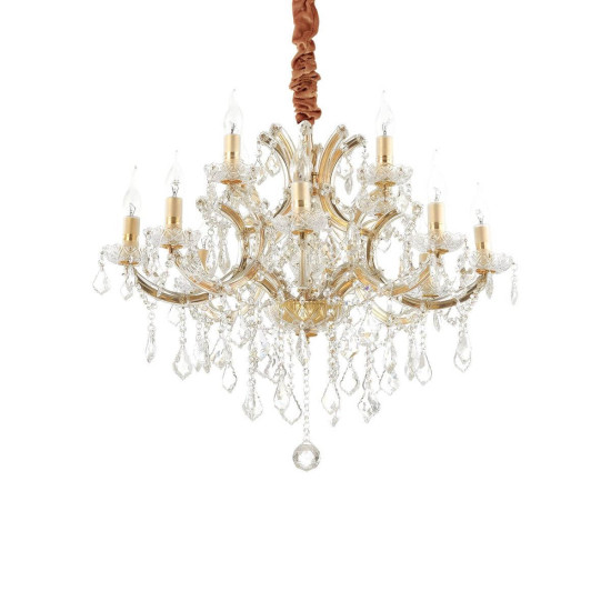 Ideal Lux NAPOLEON Pendelleuchte E14 12-fach ⌀740mm dimmbar Gold 167404