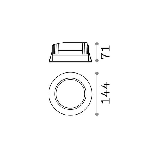 Ideal Lux BASIC LED Einbauleuchte 15W ⌀144mm Weiss warmweiss 193465