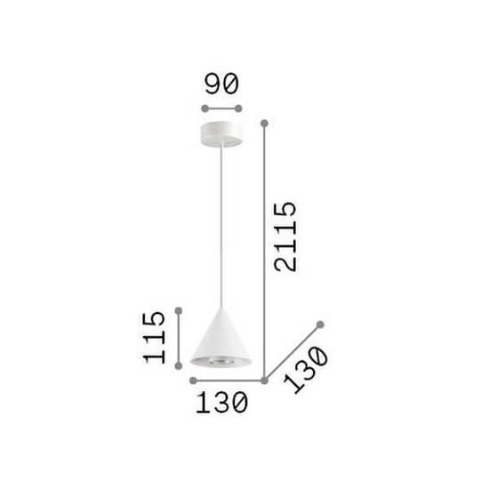 Ideal Lux A-LINE GU10 Pendelleuchte ⌀130mm dimmbar Weiss warmweiss 232690