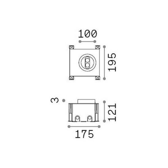 Ideal Lux TAURUS LED Einbauleuchte 6W Stahlfarben IP67 warmweiss 277004