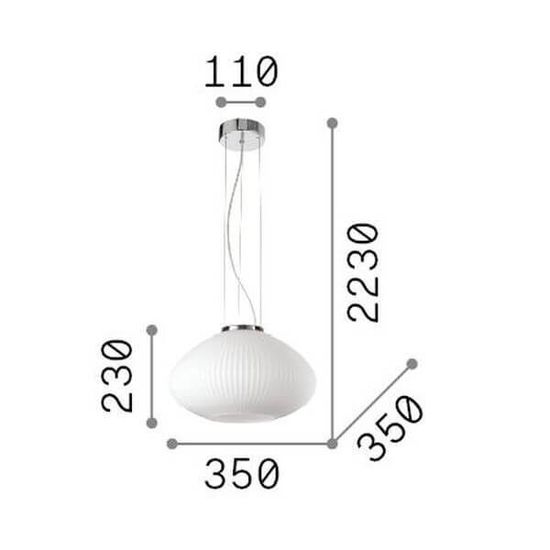 Ideal Lux PLISSE Pendelleuchte E27 ⌀350mm dimmbar Chrom 285184