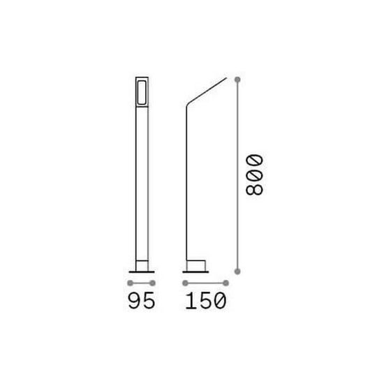 Ideal Lux AGOS LED Stehleuchte 6,5W Schwarz IP54 warmweiss 326733