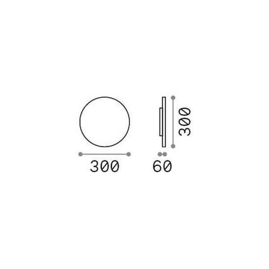 Ideal Lux PUNTO LED Wandleuchte 16W ⌀300mm Schwarz IP54 warmweiss 328577