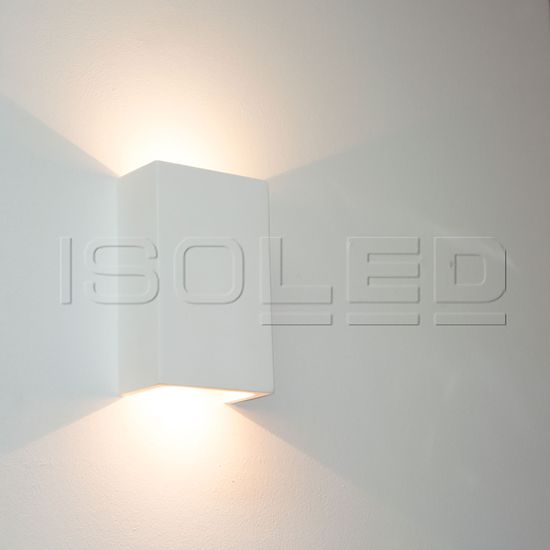 ISOLED LED Gips-Wandleuchte 2x3W, UP&DOWN, eckig, warmweiß