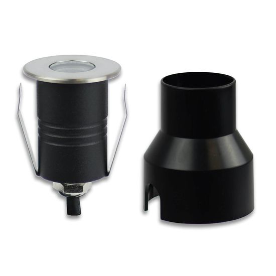 ISOLED LED Einbaustrahler, Edelstahl , 2W, 60°, IP67, 12V AC/DC, warmweiß