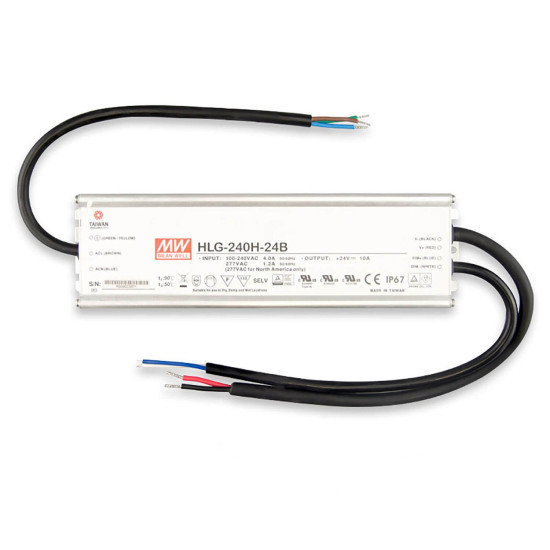 ISOLED LED Trafo MW HLG240H-24B 24V/DC, 0-240W, 1-10V (100-240W) dimmbar, IP67, SELV