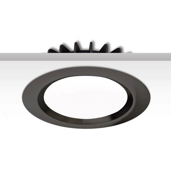 ISOLED Cover Aluminium rund schwarz rückversetzt für Einbaustrahler Sys-90