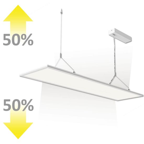 ISOLED LED Office Hängeleuchte Up+Down, 20+20W, 30x120cm, weiß, UGR<19, 4000K, dimmbar