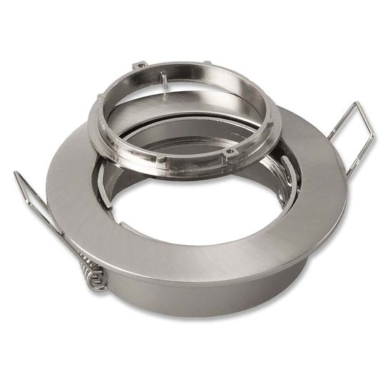 ISOLED Einbaurahmen rund, Lochausschnitt 68mm, Alu Nickel-Satin, für GU10/MR16 Spots