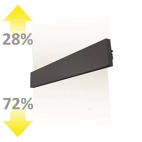 ISOLED LED Wandleuchte Linear Up+Down 600 25W, IP40, schwarz, warmweiß