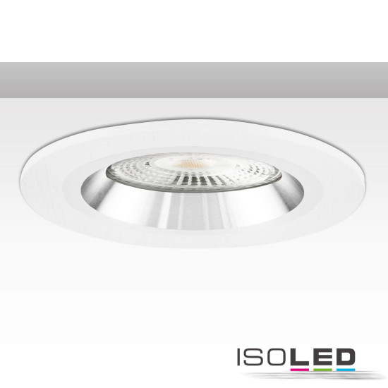 ISOLED Einbaurahmen rund, Lochausschnitt 80mm, weiß + weiß-silber, für GU10/MR16 Spots