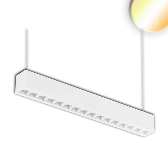 ISOLED LED Aufbau/Hängeleuchte Linear Raster 20W, anreihbar, weiß, ColorSwitch 3000/3500/4000K