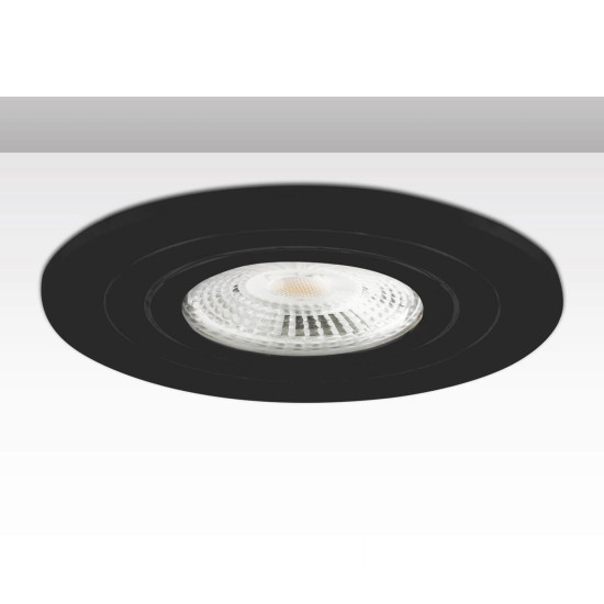 ISOLED Einbaurahmen rund, Lochausschnitt 68mm, Alu schwarz, für GU10/MR16 Spots
