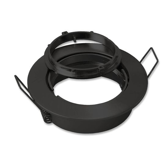 ISOLED Einbaurahmen rund, Lochausschnitt 68mm, Alu schwarz, für GU10/MR16 Spots