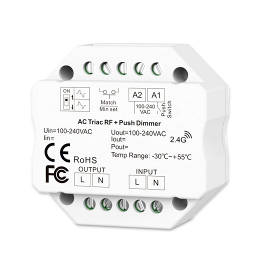 ISOLED Sys-Pro Universal-Push/Funk Mesh-Dimmer 230V, 360VA, Phasenan-/Abschnitt wählbar