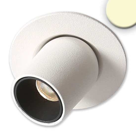 ISOLED LED Einbauleuchte Pipe MiniAMP weiß, 3W, 24V DC, warmweiß, dimmbar