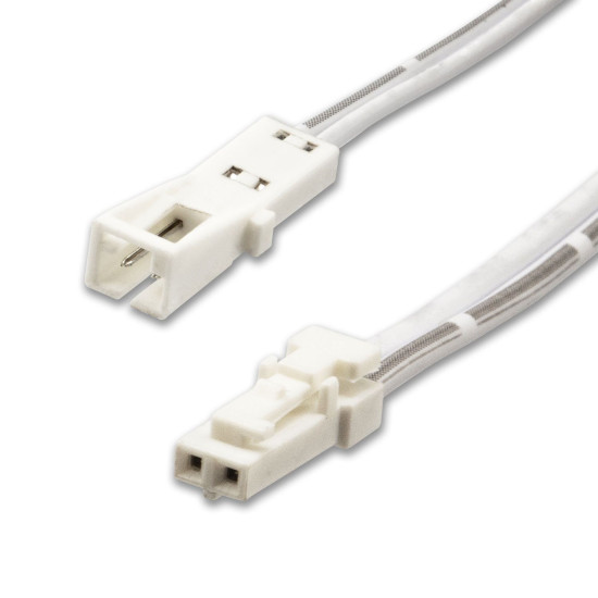 ISOLED MiniAMP Verlängerung male-female, 200cm, 2-polig, weiß, max. 3A
