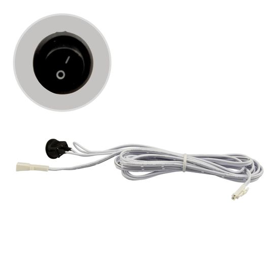 ISOLED MiniAMP Einbauschalter Ein/Aus, female-Buchse und male-Stecker, 30cm+200cm, 2-polig, weiß, max. 5A
