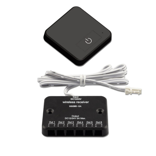 ISOLED MiniAMP LED Touch/Funk PWM-Dimmer, 1 Kanal, 12-24V DC 5A, inkl. Funktaster