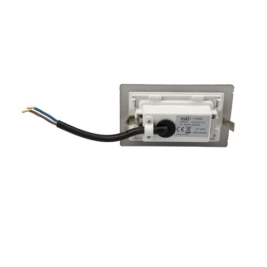 ISOLED LED Wandeinbauleuchte eckig, 2.5W, IP65, ColorSwitch 3000/4000/6000K, inkl. Einputzdose