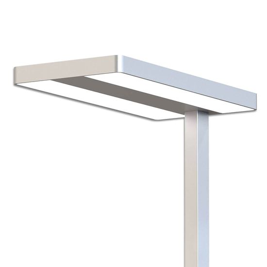ISOLED LED Office Pro Stehleuchte Up+Down, 40+40W, UGR<19, silber, neutralweiß, Dimm-Regler, CH-Stecker