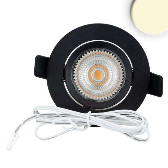 ISOLED LED Einbauleuchte Slim68 MiniAMP schwarz, rund, 8W, 24V DC, warmweiß, dimmbar