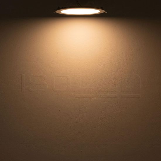 ISOLED LED Downlight, 18W, rund, ultraflach, silber, warmweiß