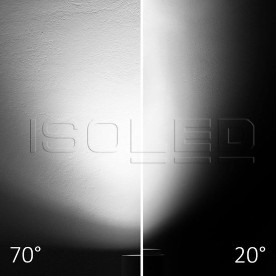 ISOLED 3-PH Schienen-Strahler fokussierbar, 42W, 20°-70°, schwarz matt, 4000K, CRI92