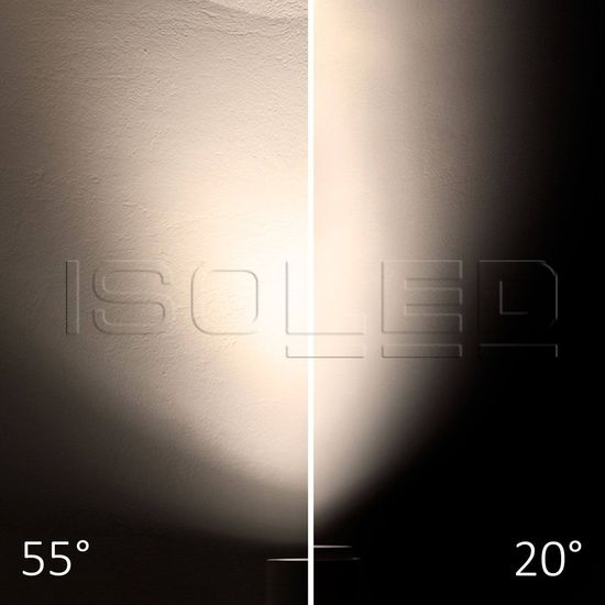 ISOLED 3-PH Schienen-Strahler fokussierbar, 8W, 20°-55°, weiß matt, 3000K