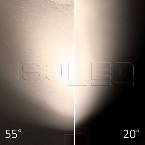 ISOLED 3-PH Schienen-Strahler fokussierbar, 24W, 20°-55°, weiß matt, 3000K
