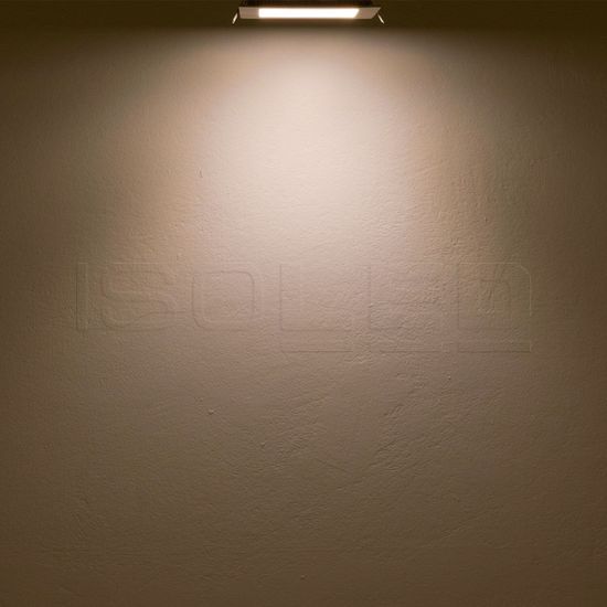 ISOLED LED Downlight, 9W, eckig, ultraflach, blendungsreduziert, schwarz, warmweiß, dimmbar CRI90
