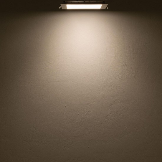 ISOLED LED Downlight, 15W, eckig, ultraflach, blendungsreduziert, weiß, warmweiß, dimmbar CRI90