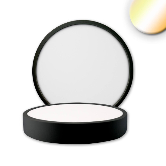 ISOLED LED Deckenleuchte PRO schwarz, 15W, rund, 170mm, ColorSwitch 2700/3000/4000K, dimmbar