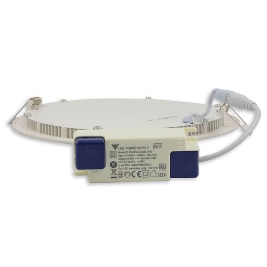 ISOLED LED Downlight, 18W, rund ultraflach schwarz, 225mm, Colorswitch 3000/3500/4000K, dimmbar