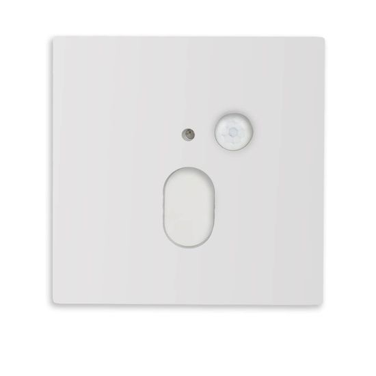 ISOLED Cover Aluminium eckig weiß, für Wandeinbauleuchte Sys-Wall68 mit PIR Sensor, Ovalausschnitt