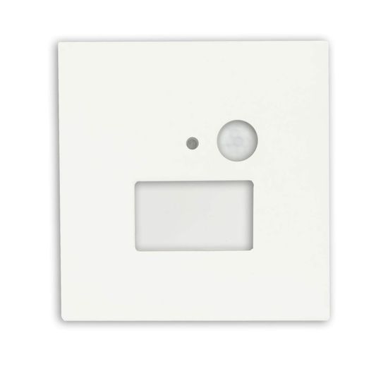 ISOLED Cover Aluminium eckig weiß, für Wandeinbauleuchte Sys-Wall68 mit PIR Sensor