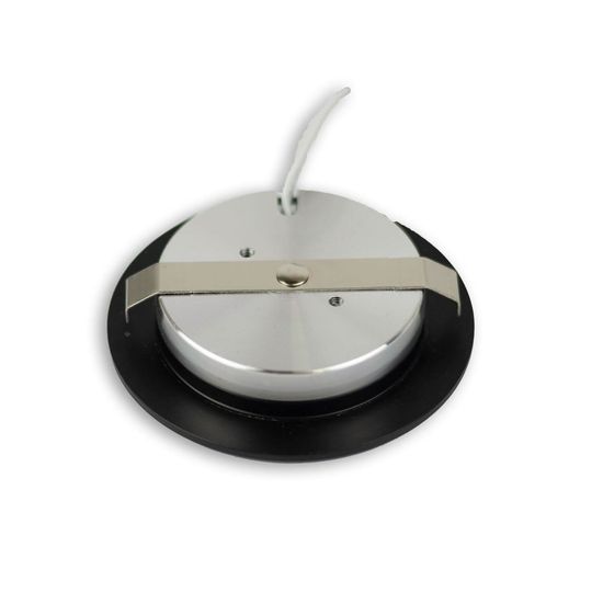 ISOLED LED Möbeleinbaustrahler MiniAMP schwarz, rund, 3W, 120°, 24V DC, warmweiß 3000K, dimmbar