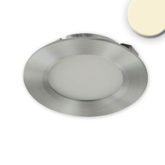 ISOLED LED Möbeleinbaustrahler Mini AMP ALU gebürstet, rund, 3W, 120°, 12V DC warmweiß 3000k, dimmbar
