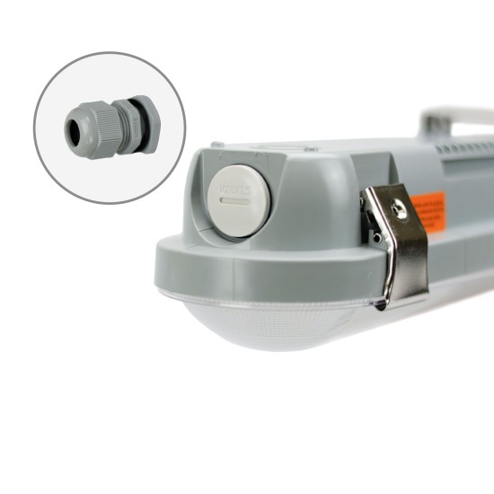 ISOLED LED Feuchtwannenleuchte 150cm mit Notlichtfunktion, IP65, PowerSwitch 35-60W, ColorSwitch 3000-4000-5000K