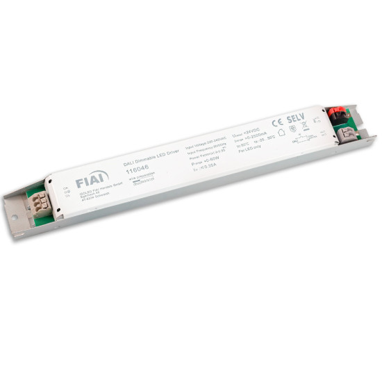 ISOLED LED PWM-Trafo 24V/DC, 0-60W, ultraslim, Push/DALI-2 dimmbar, SELV