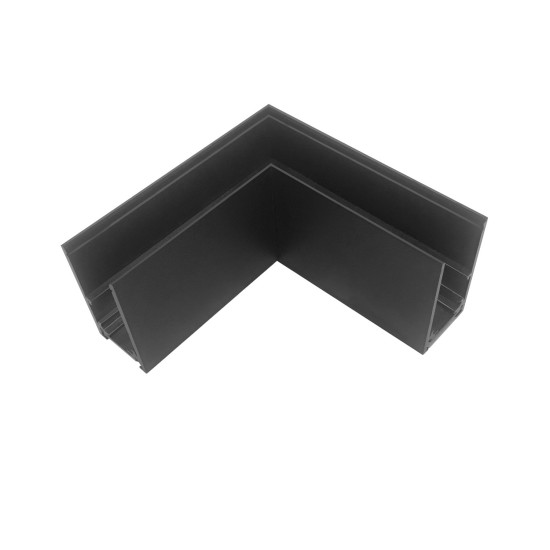 ISOLED Track48 Eckschiene 90° horizontal für Aufbauschiene, schwarz, nicht stromführend