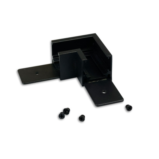 ISOLED Track48 Eckschiene 90° horizontal für Aufbauschiene flat, schwarz, nicht stromführend