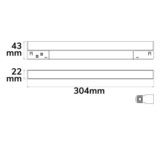 ISOLED Track48 Linearleuchte 30cm schwarz, 10W, 120°, 48V DC, 3000K, CRI90