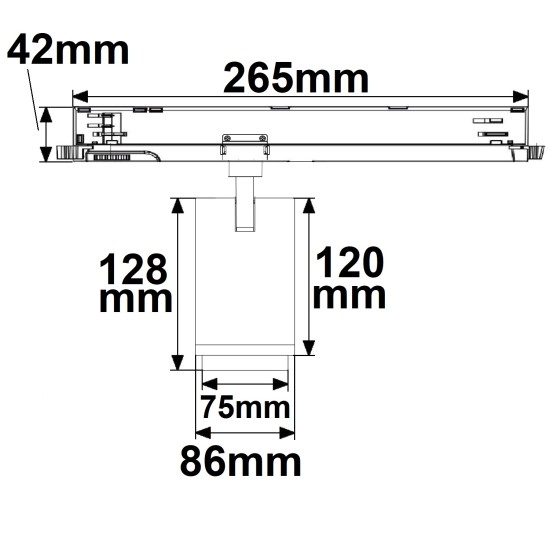 ISOLED 3-Phasen Schienen-Strahler fokussierbar, 42W, 20°-70°, weiß matt, 4000K, CRI92, DALI dimmbar