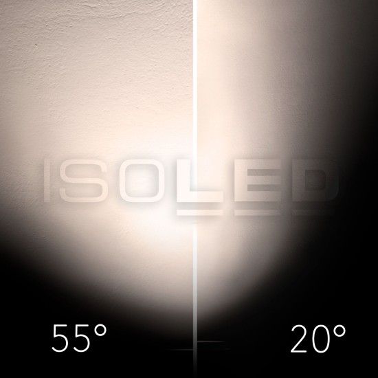 ISOLED 3-Phasen Schienen-Strahler fokussierbar, 12W, 20°-55°, weiß matt, 4000K, DALI dimmbar