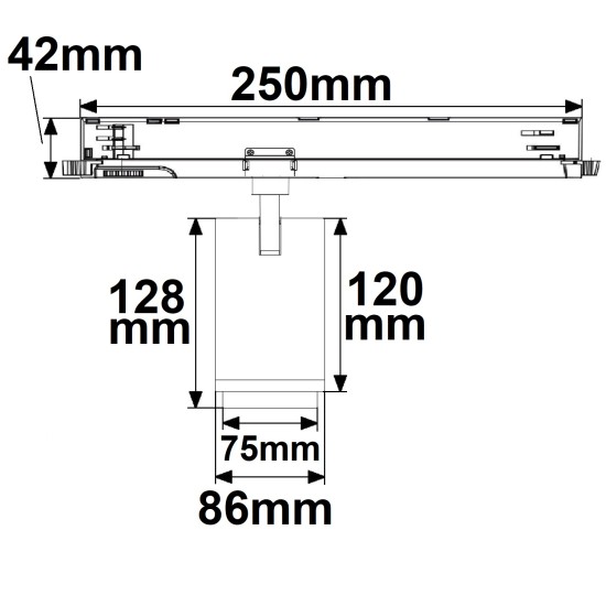 ISOLED 3-Phasen Schienen-Strahler fokussierbar, 42W, 20°-70°, schwarz matt, 4000K, CRI92, dimmbar