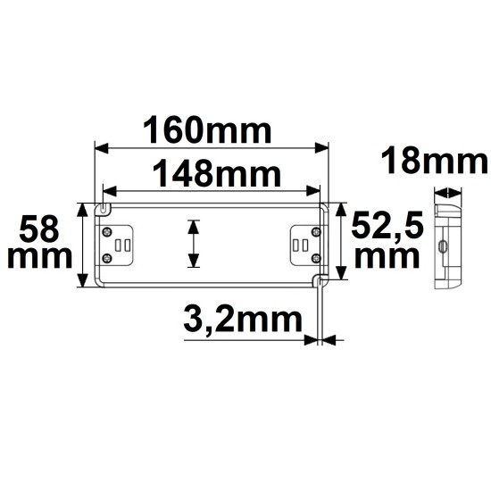 ISOLED LED Trafo 48V/DC, 0-60W, ultraflach, SELV